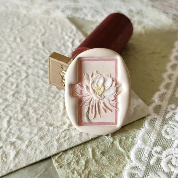 7pcs Flower Wax Seal Stamp Kit - Floral Wax Seal Stamp Heads and Wooden Handles - Picture 9 of 9